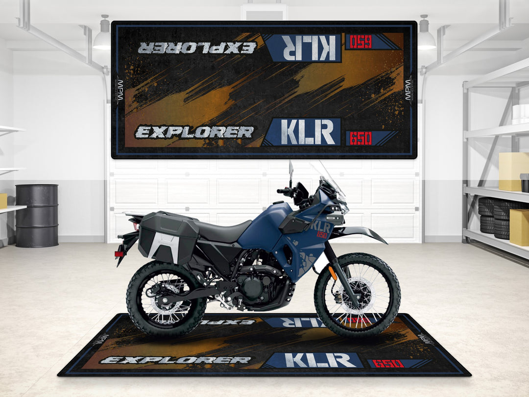 Designed Pit Mat for Kawasaki KLR 650 Motorcycle - MM7431