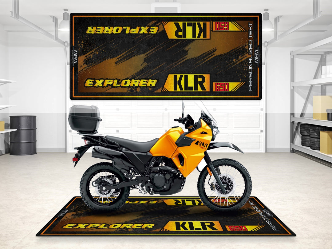 Designed Pit Mat for Kawasaki KLR 650 Motorcycle - MM7431