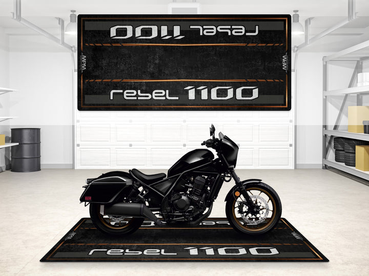Designed Pit Mat for 2024 Honda Rebel 1100 Motorcycle - MM7438