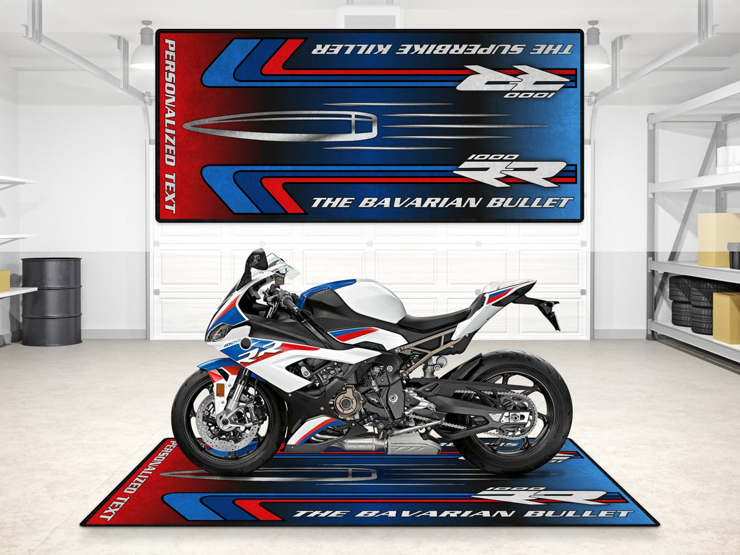 Designed Pit Mat for BMW S1000RR "The Bavarian Bullet" Motorcycle - MM7244