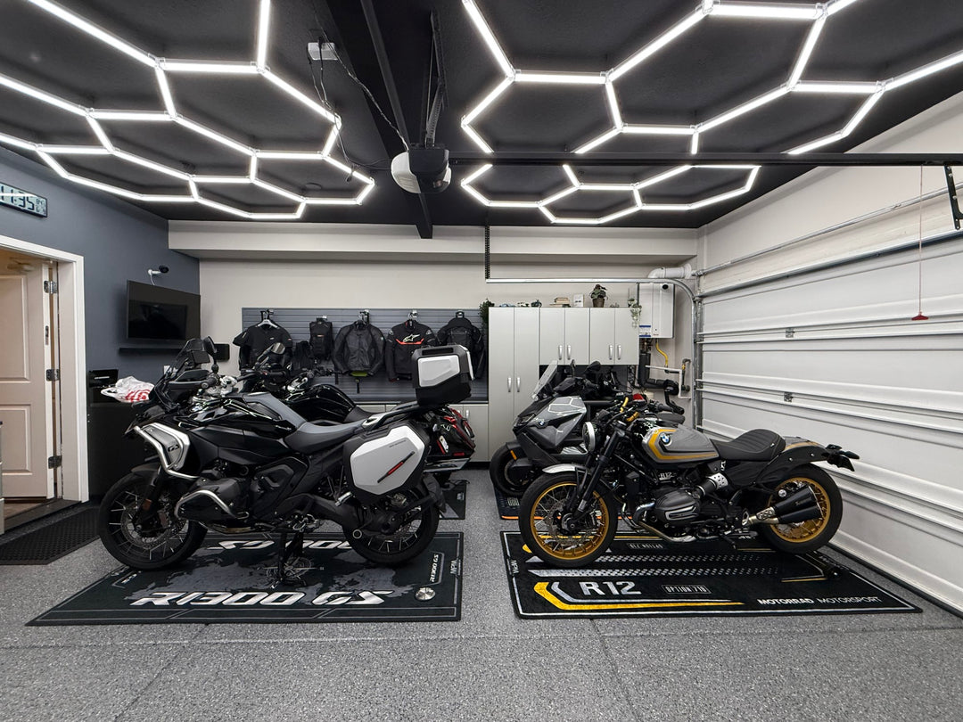 BMW R1300 GS Adventure Touring Bike Garage Mat indoor bike zone display