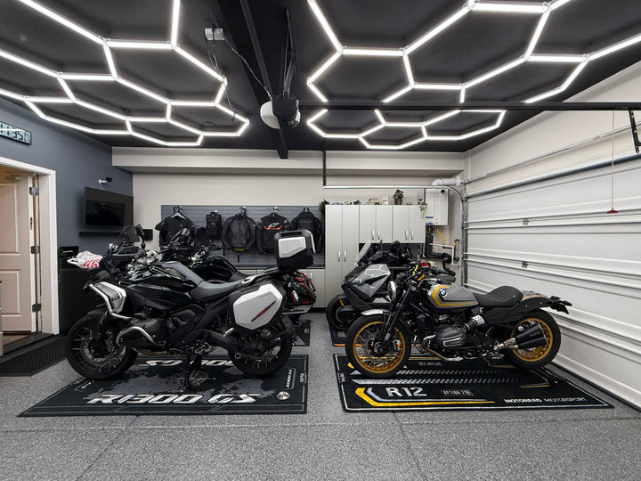 BMW R1300 GS Adventure Touring Bike Garage Mat indoor bike zone display