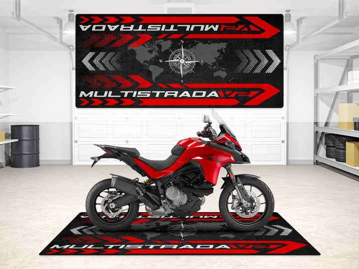 Designed Pit Mat for Ducati Multistrada V2 Motorcycle - MM7162