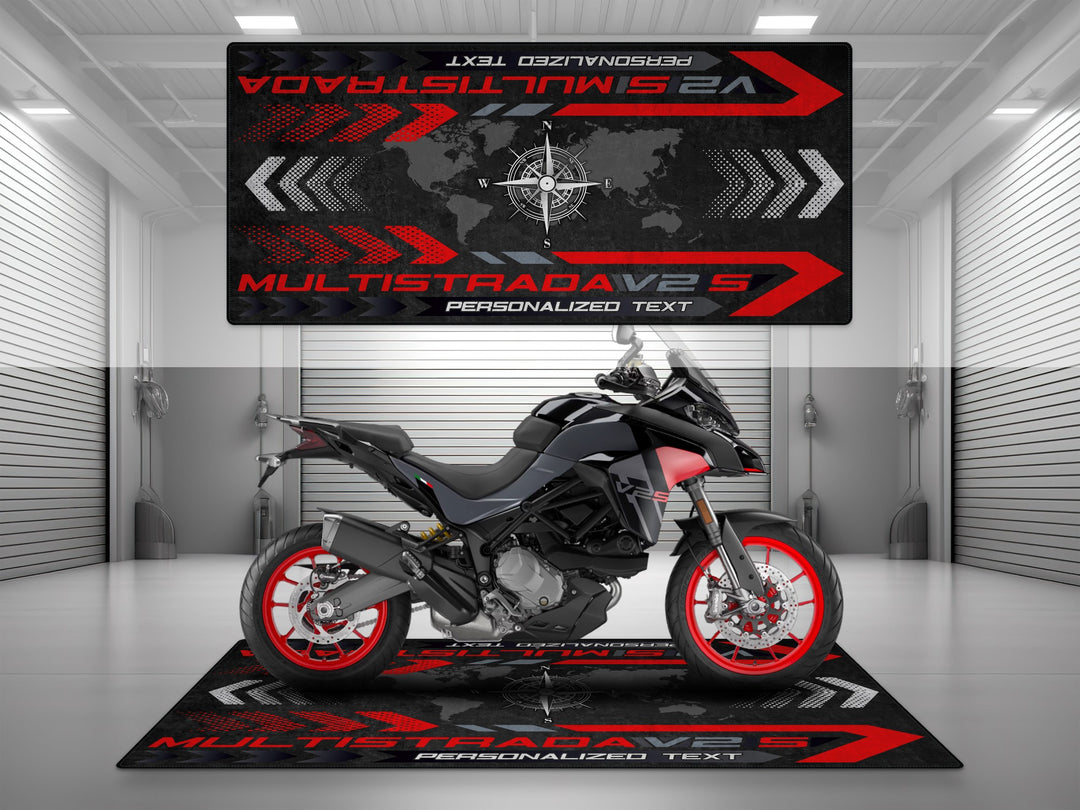 Designed Pit Mat for Ducati Multistrada V2 S Motorcycle - MM7163