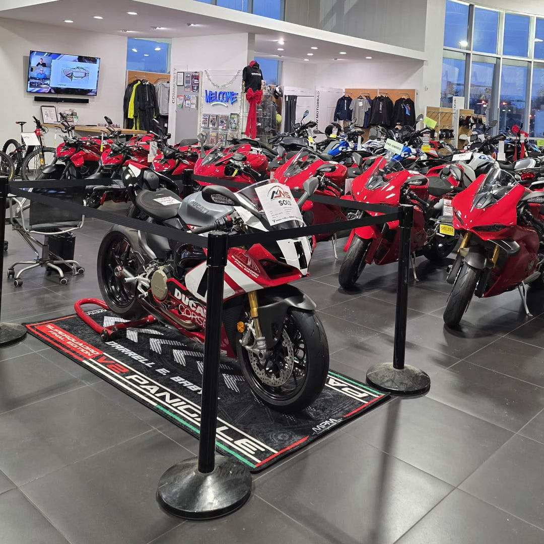 Ducati Panigale V2 Final Edition Personalized Motorcycle Display Mat indoor setting