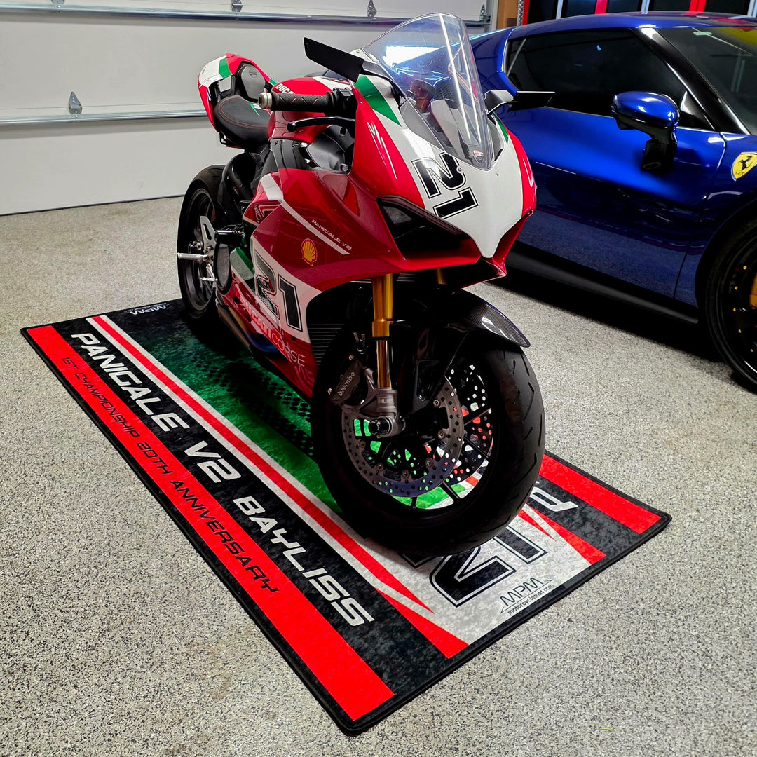 Ducati Panigale V2 Bayliss Motorcycle Garage Mat limited edition superbike display