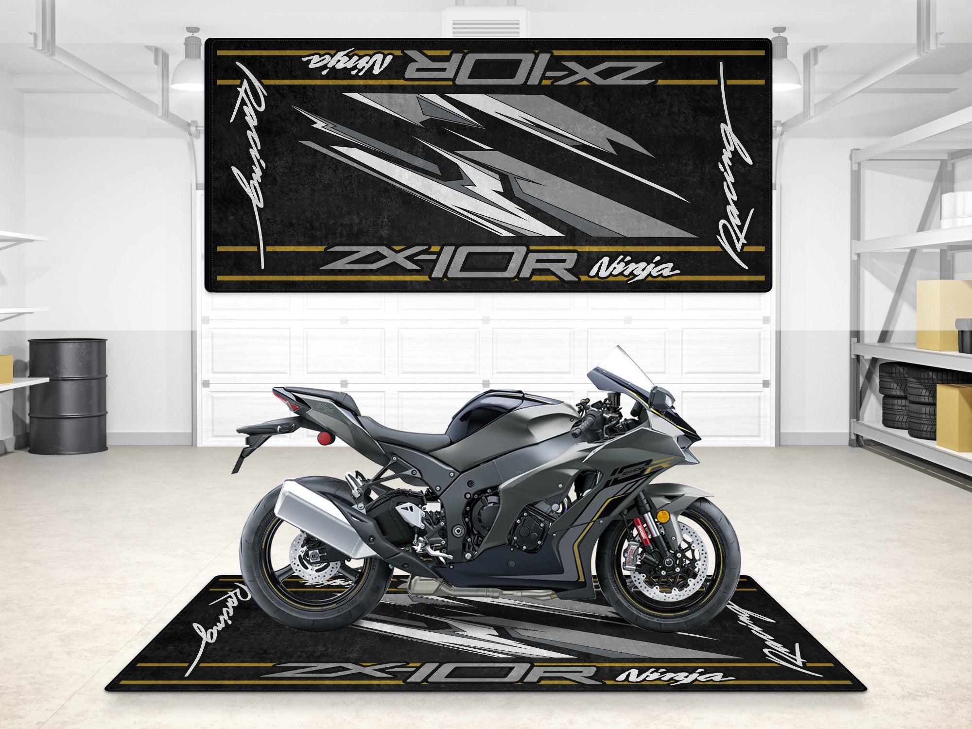 Designed Pit Mat for Kawasaki ZX-10R Motorcycle - MM7250