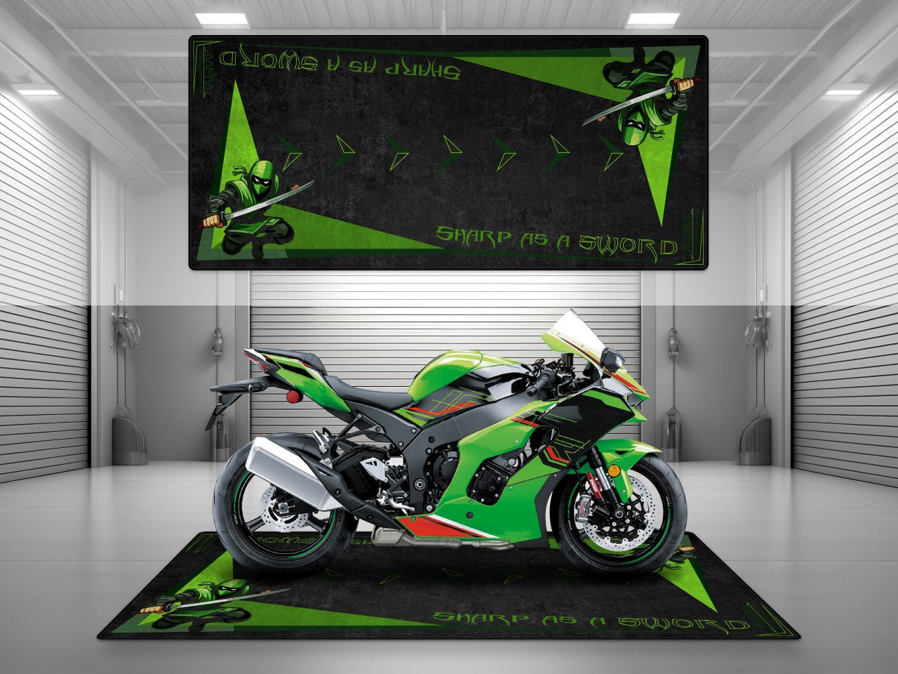 monyuki① MPM Motorcycle Mat for Kawasaki Ninja - U201