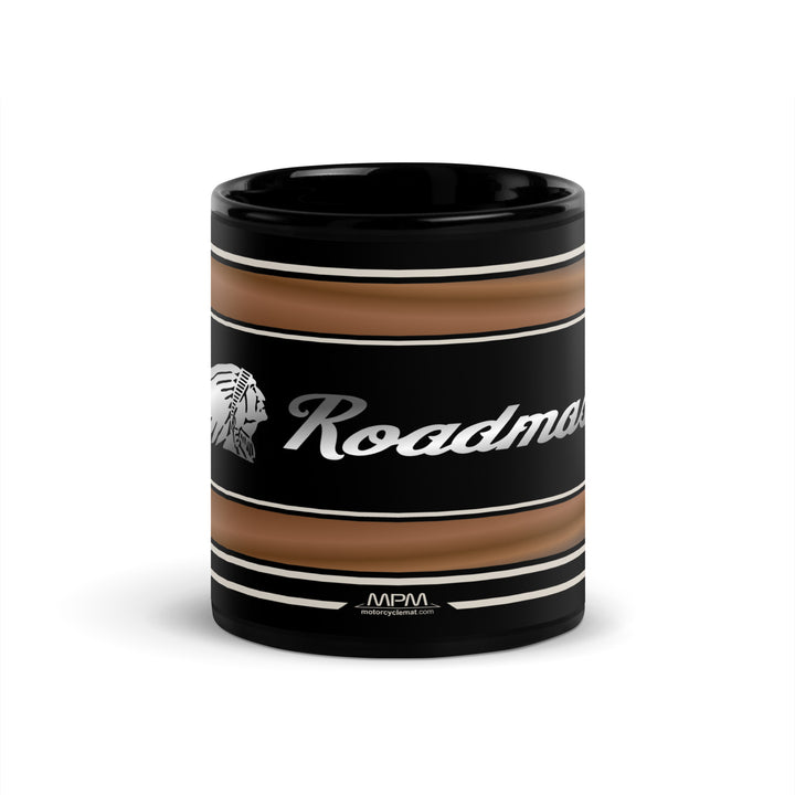 Designed Black Glossy Mug - Cup Inspired Indian Roadmaster Silver Quartz Bronze Pearl Metallic Motorcycle Model - MM6335