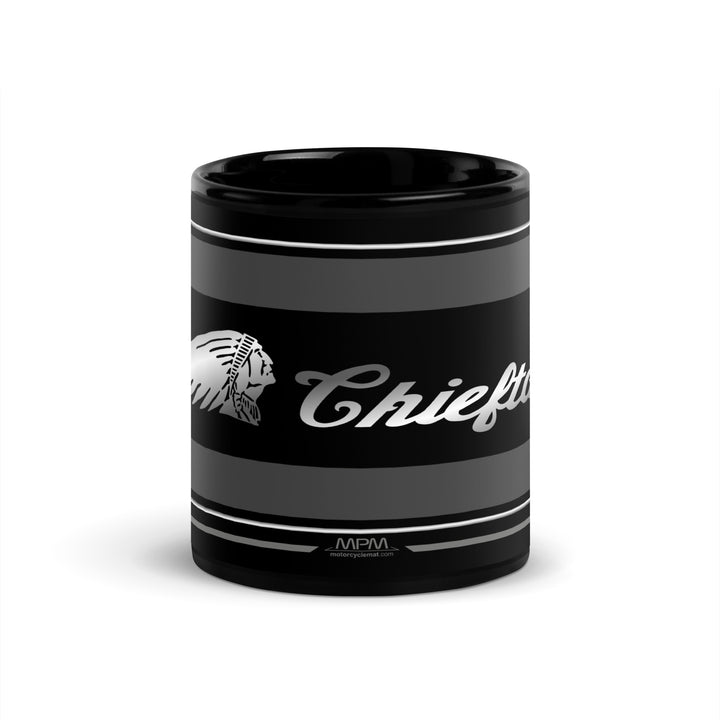 Designed Black Glossy Mug - Cup Inspired Indian Chieftain Motorcycle Model - MM6327