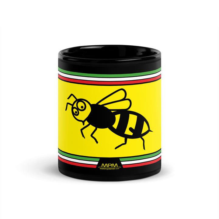 Designed Black Glossy Mug - Cup Inspired Vespa Bee Motorcycle Model - MM6215