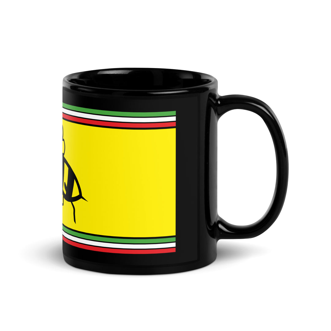 Designed Black Glossy Mug - Cup Inspired Vespa Bee Motorcycle Model - MM6215