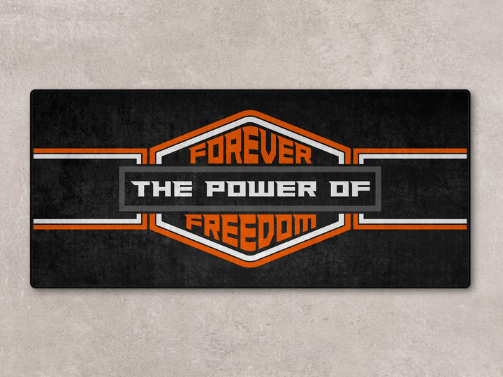 Motorcycle Mat for Cruiser - Touring - Sport Motorcycle " Forever The Power of Freedom " - MM7101