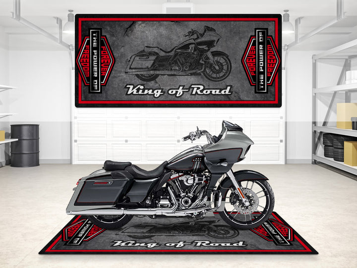 Designed Pit Mat for Harley Davidson Motorcycle (King of Road) - MM7268