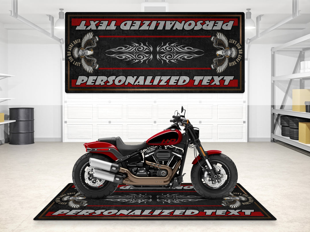 Motorcycle Mat for Cruiser Motorcycle "Big Power, Big Style" - MM7305