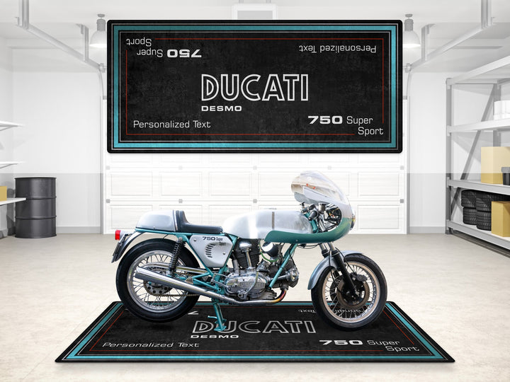 Designed Pit Mat for Ducati Desmo 750 Super Sport Motorcycle - 7222