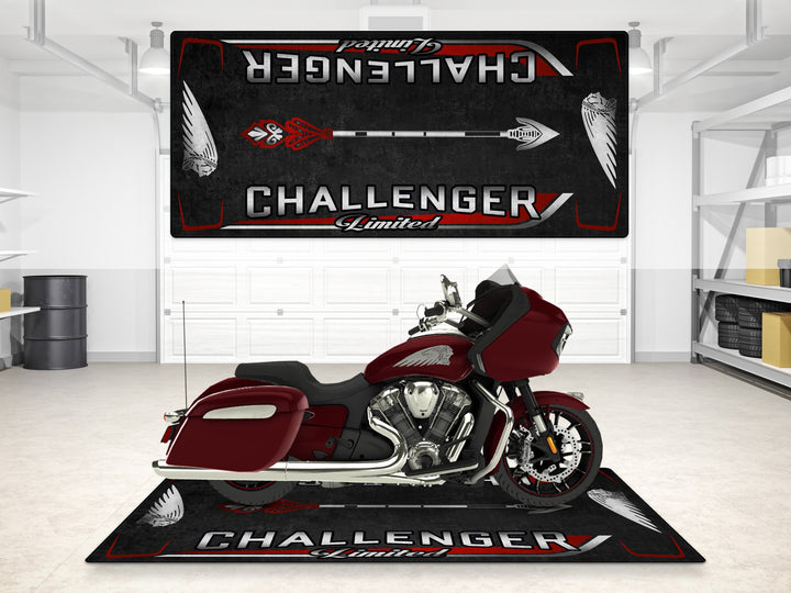 Designed Pit Mat for Indian Challenger Limited Motorcycle - MM7333