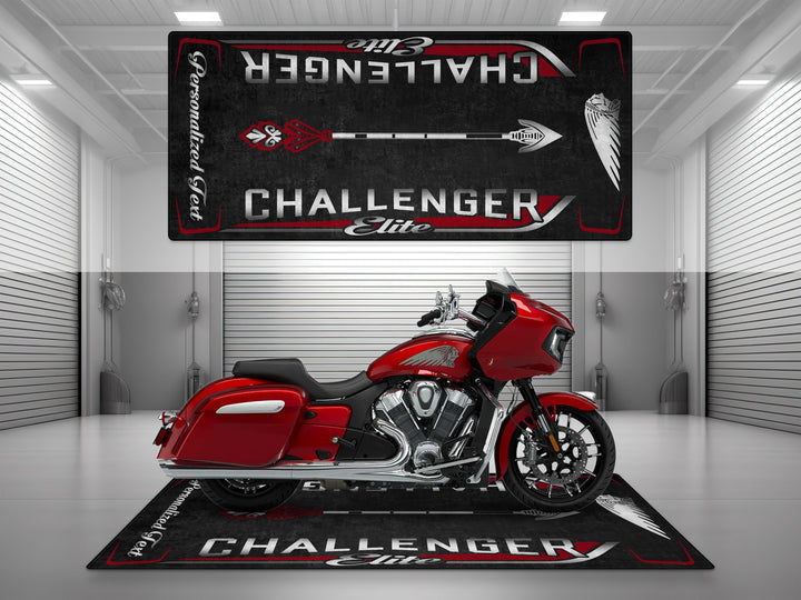 Designed Pit Mat for Indian Challenger Elite Motorcycle - MM7334