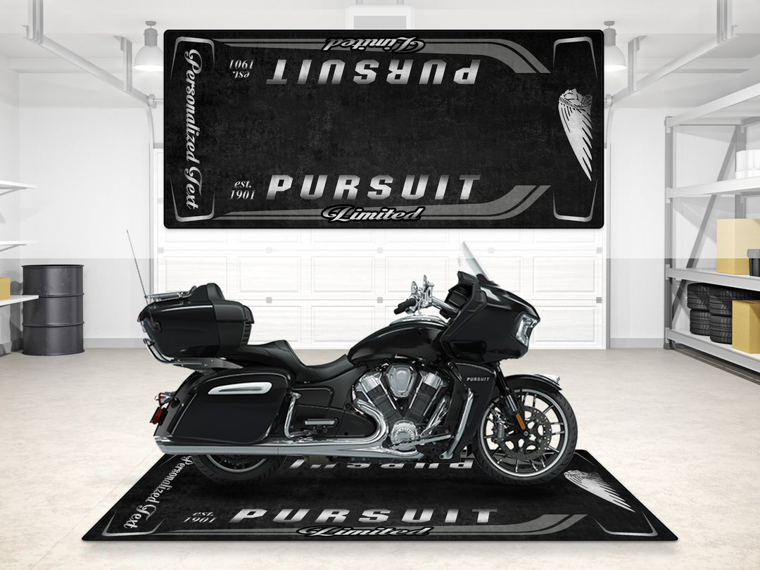 Designed Pit Mat for Indian Pursuit Limited Motorcycle - MM7338