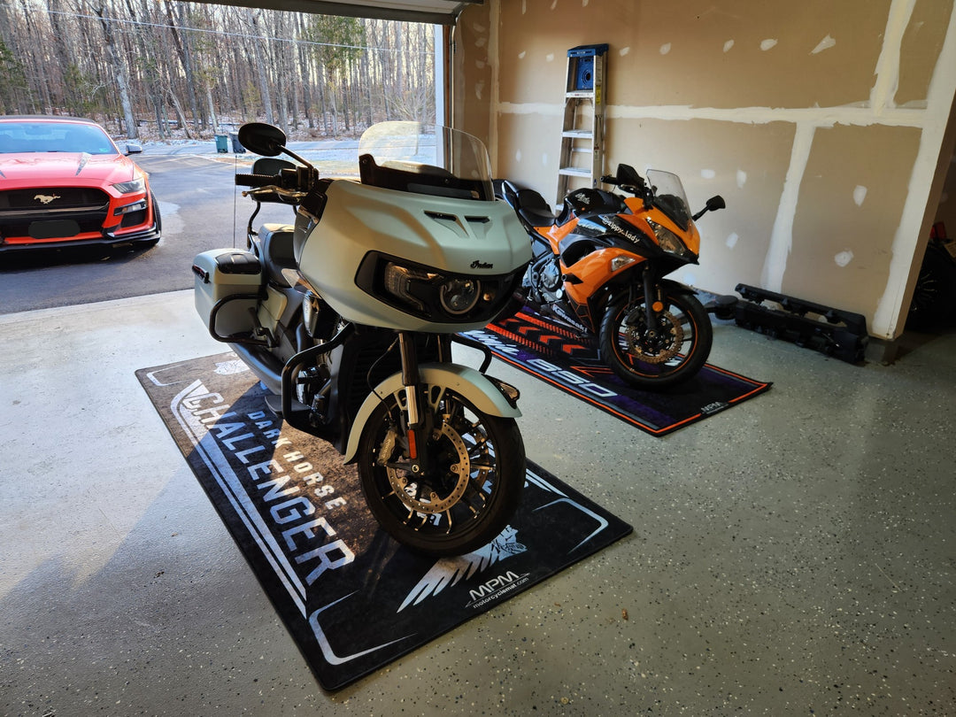 Indian Challenger Motorcycle Garage Mat Thermoplastic Rubber non slip floor cover