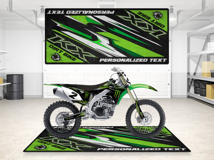 Designed Pit Mat for Kawasaki KX Motorcycle - MM7252
