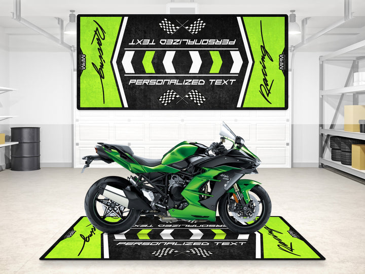 Designed Pit Mat for Kawasaki Racing Motorcycle - MM7135