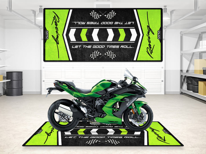 Designed Pit Mat for Kawasaki Racing Motorcycle - MM7135