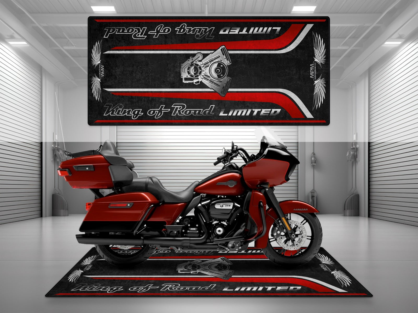 ガレージに❗️Harley-Davidson フロアマット　プロ仕様 Shop Online Personalized Pit Mats for Harley Davidson - 10