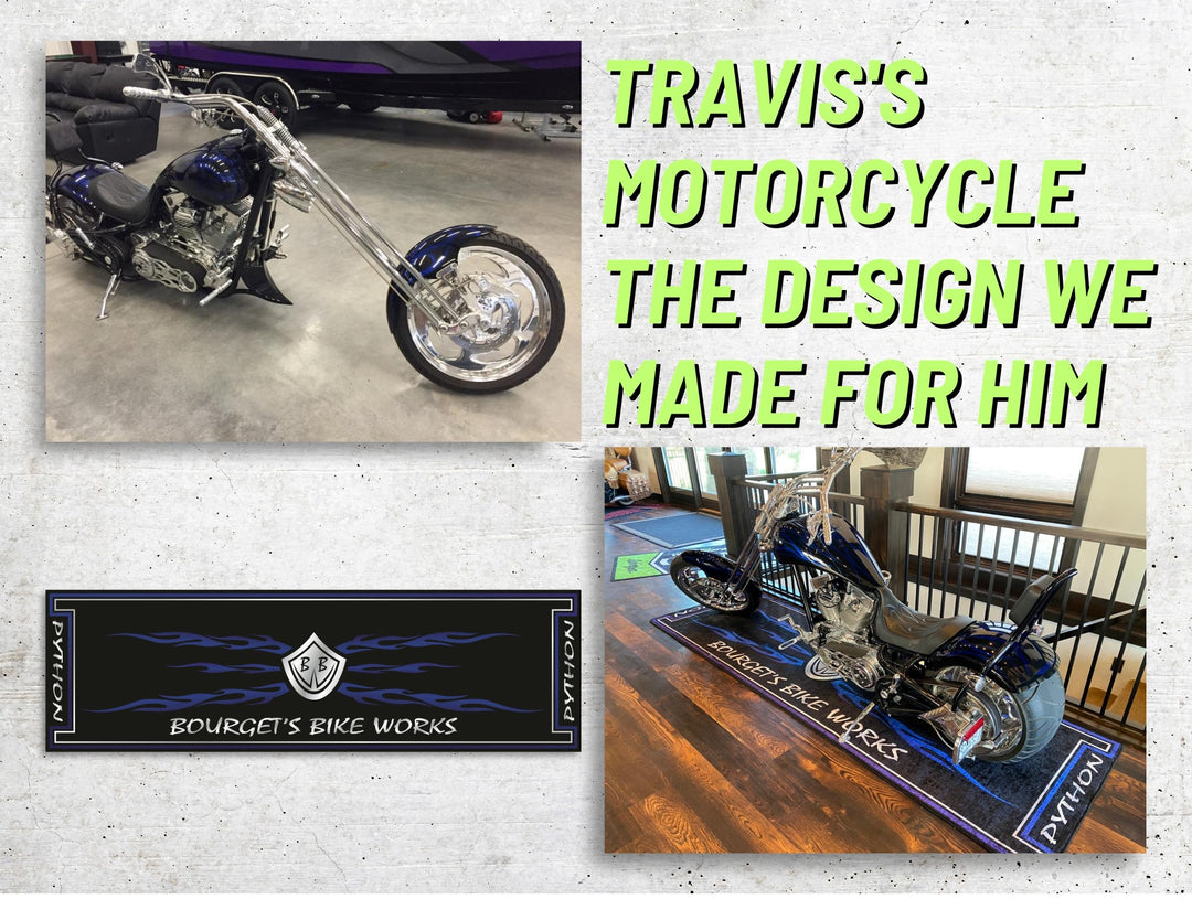 Custom Design Motorcycle Pit Mat - Completely Special Design for You and Your Motorcycle!