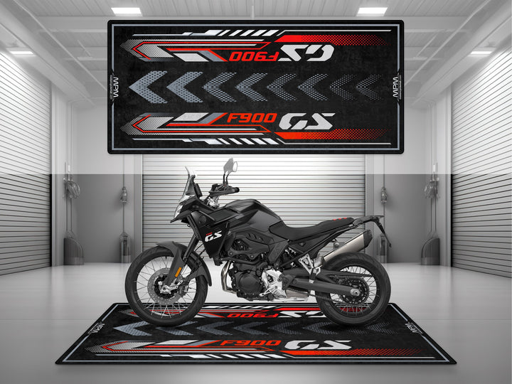 BMW F900 GS Blackstorm Metallic parking mat – rugged garage mat and floor cover for your adventure-ready dual sport setup and bike zone.