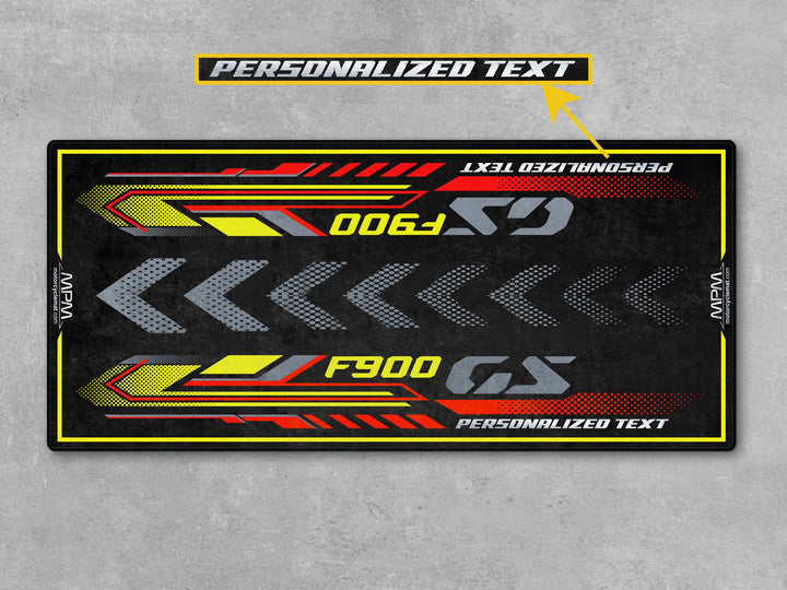 F900 GS Passion with name or number detail – unique accessory and rider essential for any dual sport setup or motorcycle gear space.