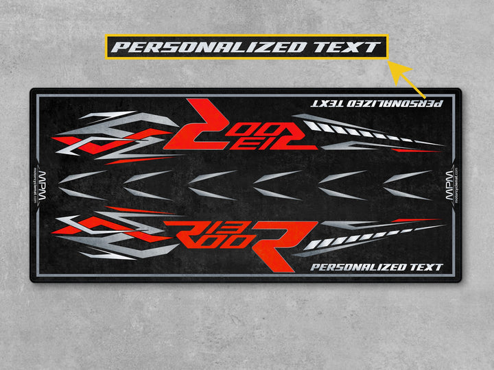 Personalized carpet for Kilauea Red R1300 R – accessory, gift, and parts mat made of high-grade Thermoplastic Rubber.