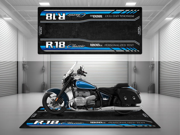 Custom pit rug for Option 719 Aquamarine – motorcycle gear and parts mat for superbike garage. Perfect gift and rider essentials.