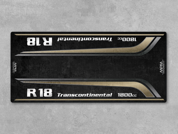 Manhattan Metallic Matte BMW R 18 parking mat and garage mat. Perfect for a stylish motorcycle display or racetrack-ready showroom.