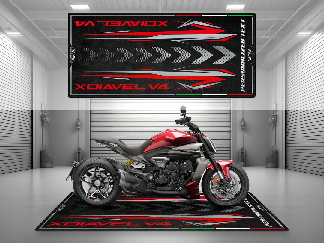 Motorcycle gear meets style with this Ducati XDiavel V4 rug. Track prep or bike zone perfection with floor protection and non-slip function.
