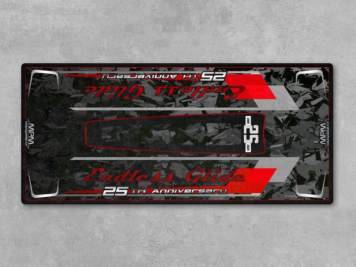 Harley Davidson Road Glide 25th Anniversary Black-Red Motorcycle Garage mat, racetrack prep pit rug, motorcycle display carpet, rider essentials.
