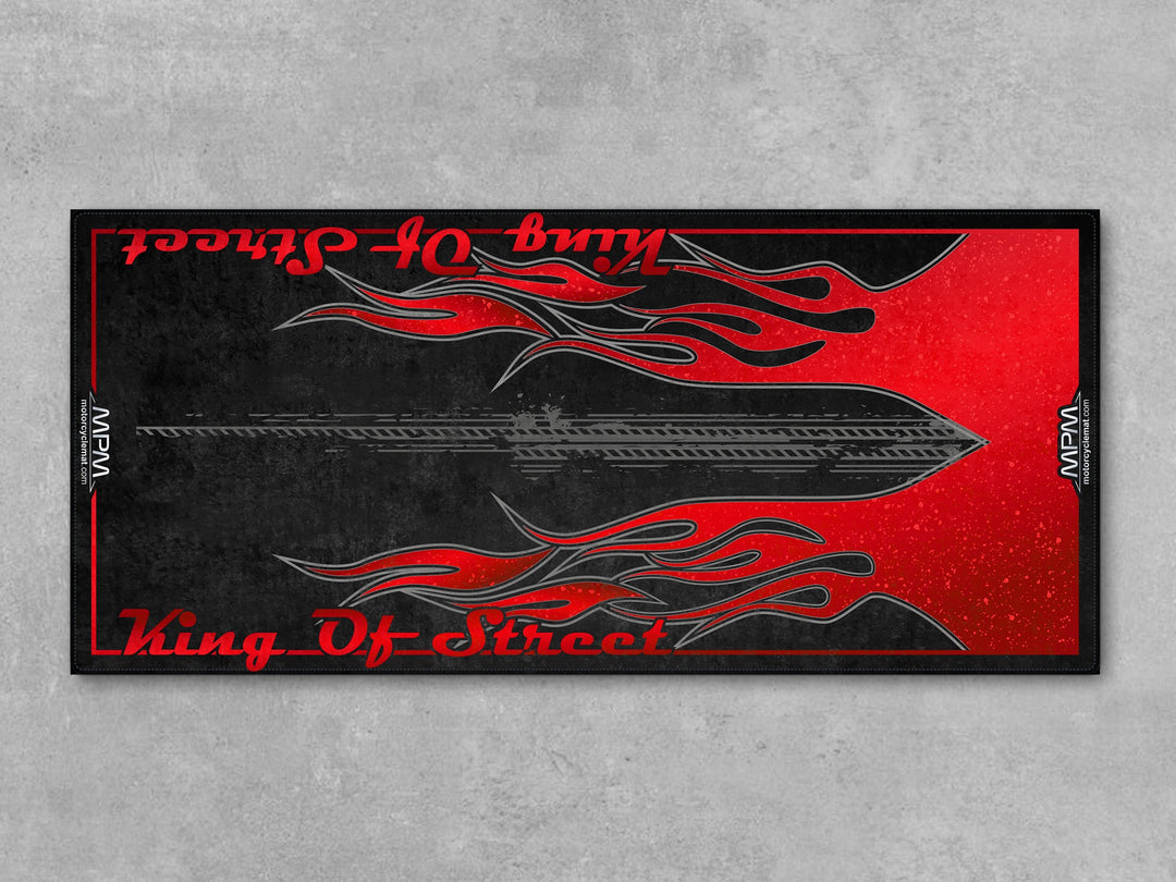 Harley Davidson Road King Red Motorcycle Garage mat pit mat floor cover racetrack track prep