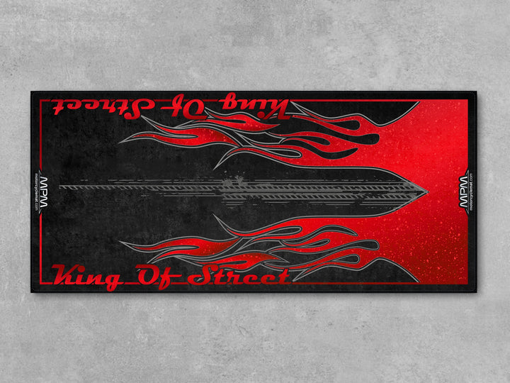 Harley Davidson Road King Red Motorcycle Garage mat pit mat floor cover racetrack track prep