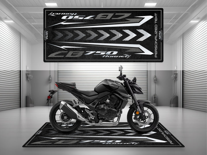 Custom pit rug for CB750 Hornet riders. Durable garage mat and accessory for bike zone, gift, or motorcycle gear storage.
