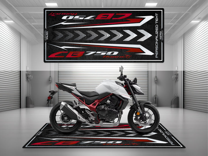Custom pit rug for CB750 Hornet riders. Motorcycle gear-friendly accessory for your ultimate bike zone.
