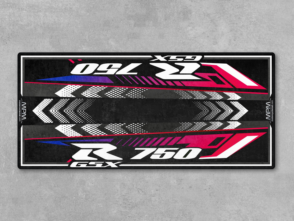 Suzuki GSX-R 750 Black Motorcycle Garage mat pit mat floor cover racetrack track prep