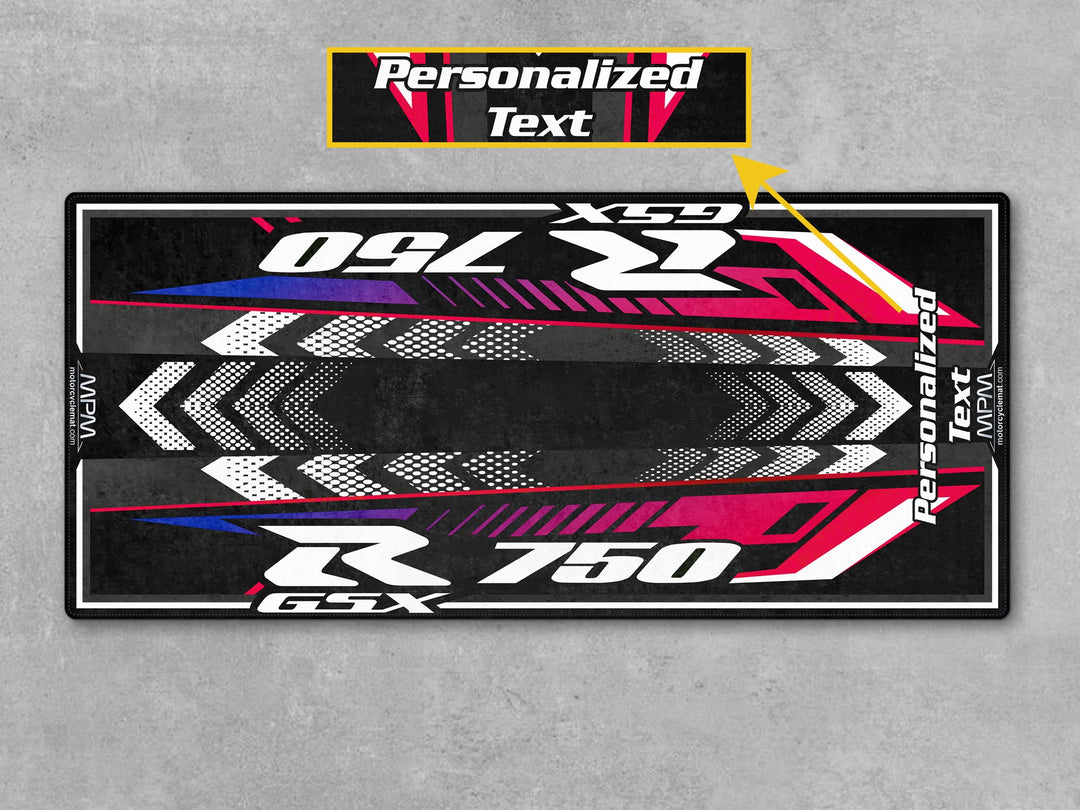 Suzuki GSX-R 750 Black Motorcycle Garage mat personalized parking mat rider accessory