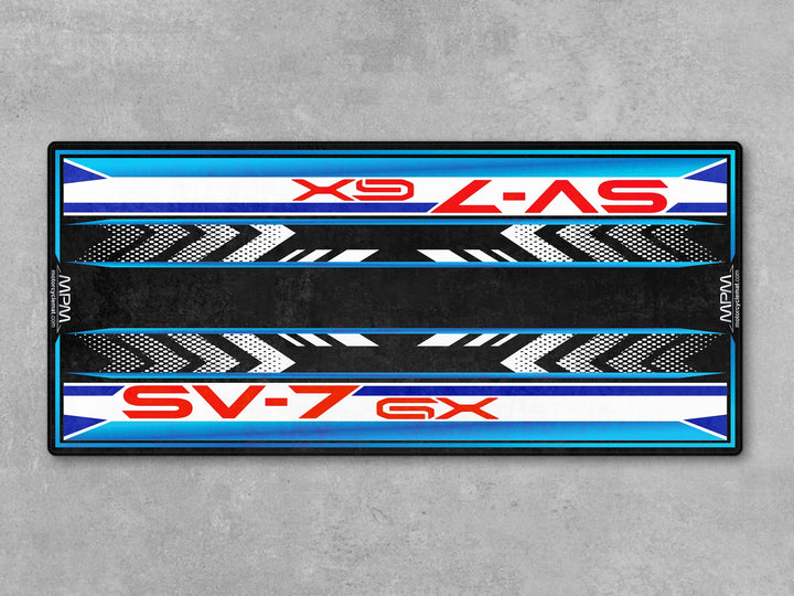 Suzuki SV-7 GX Blue White Motorcycle Garage mat pit mat floor cover racetrack track prep