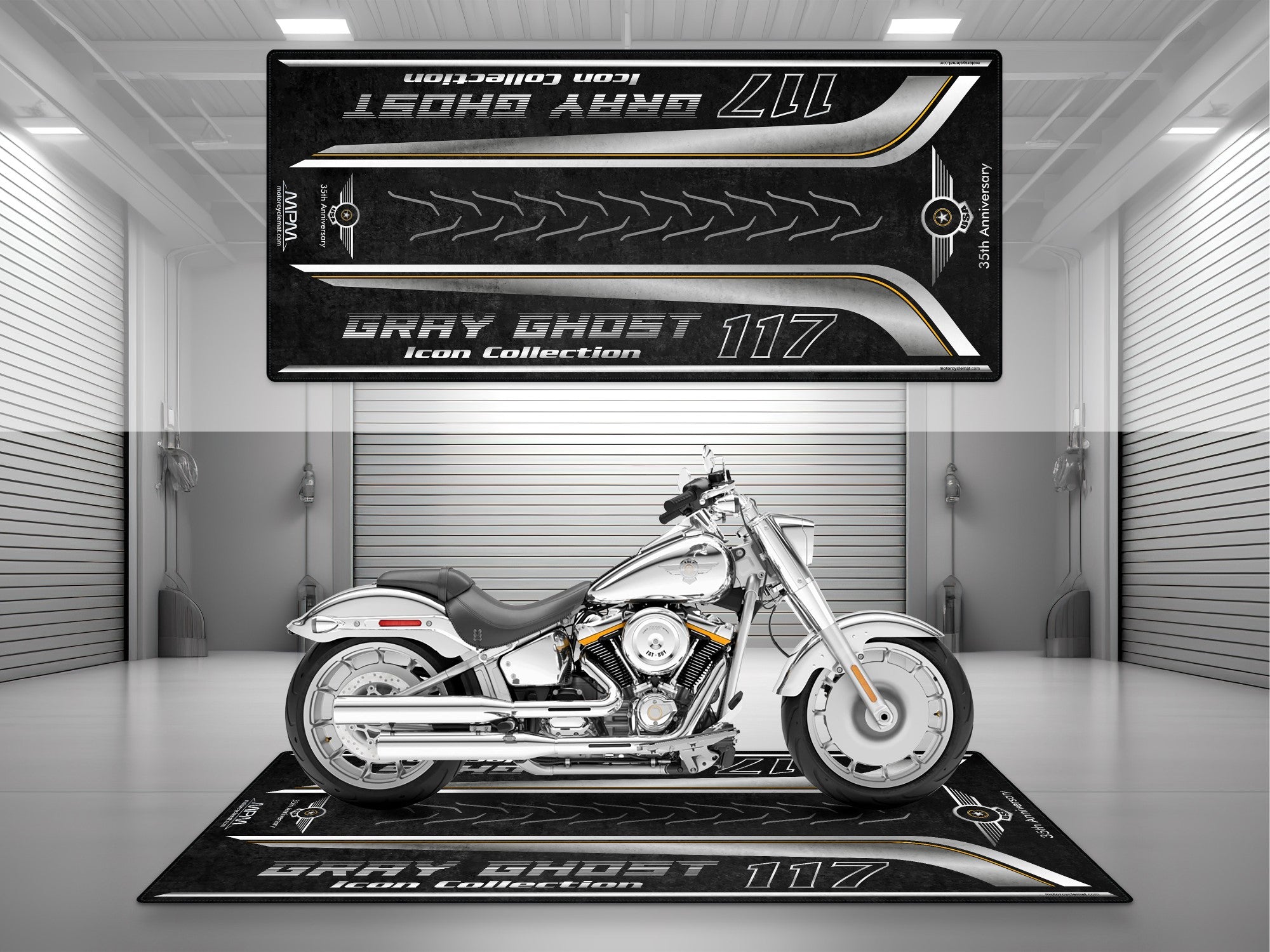 HARLEY-DAVIDSON レーシングマット ピットマット フロアーマット レーシングフロアマット バイクマット 200cm x 80cm
