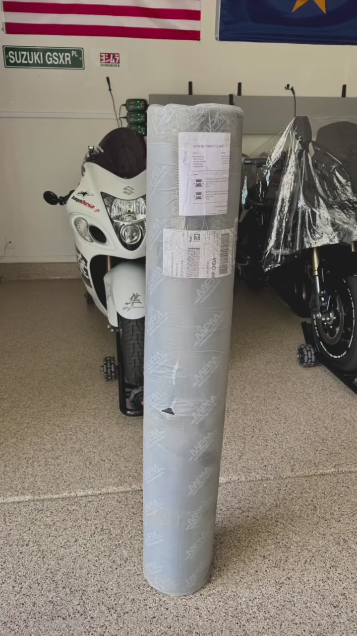 Suzuki GSX-S GT custom motorcycle mat safely packed before installation