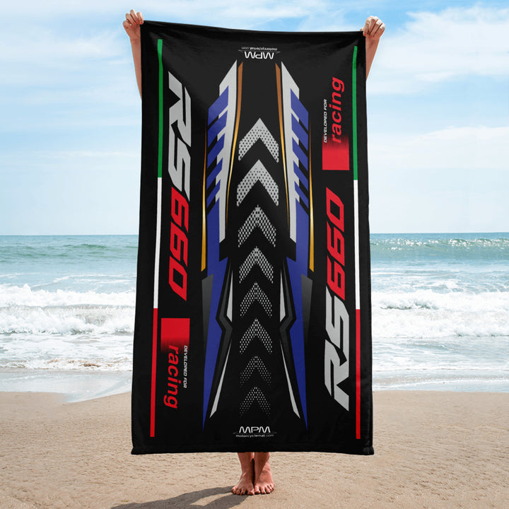 Designed Beach Towel Inspired by Aprilia RS660 Tribute Motorcycle Model - MM9275