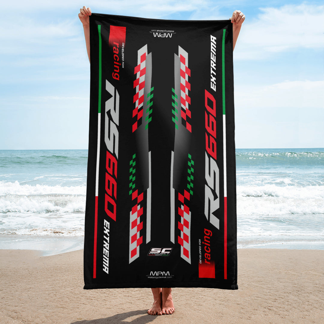 Designed Beach Towel Inspired by Aprilia RS660 Extrema Motorcycle Model - MM9376