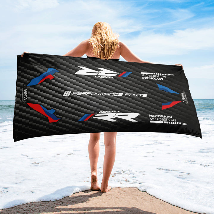 Designed Beach Towel Inspired by BMW M1000RR Carbon Motorcycle Model - MM9161