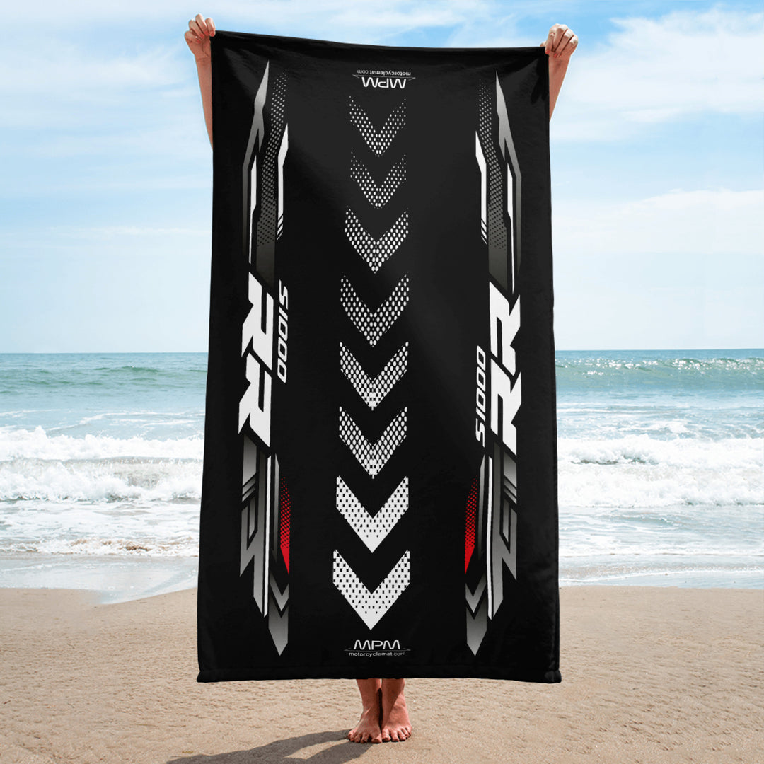 Designed Beach Towel Inspired by BMW S1000RR Black Storm Motorcycle Model - MM9280