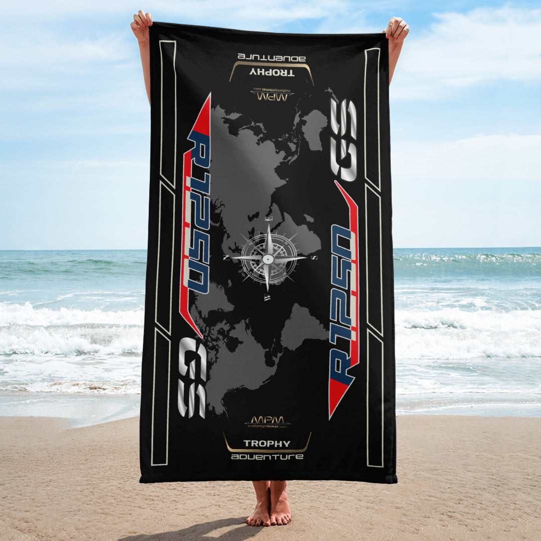 Designed Beach Towel Inspired by BMW R1250GS Trophy Motorcycle Model - MM9247